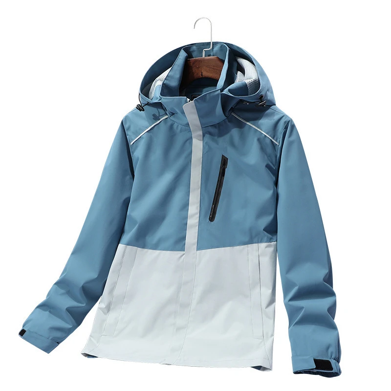 Jaqueta corta-vento azul masculina